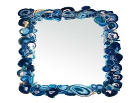 BLUE AGATE MOSAIC  MIRROR FRAMES